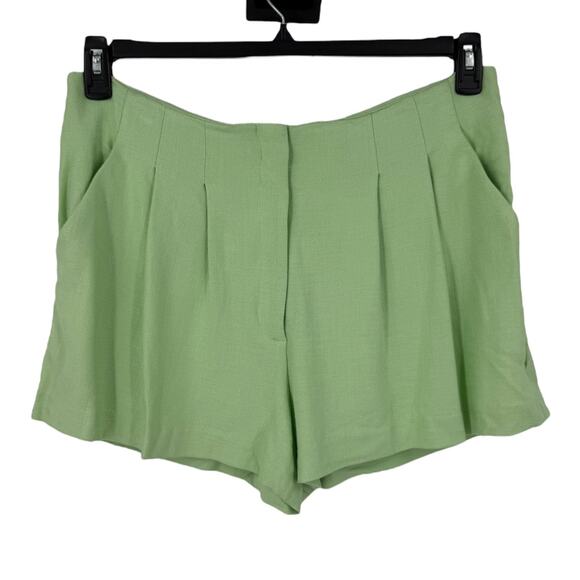 Veronica Beard shorts Gable pleated twill light green size 14 - Picture 2 of 6